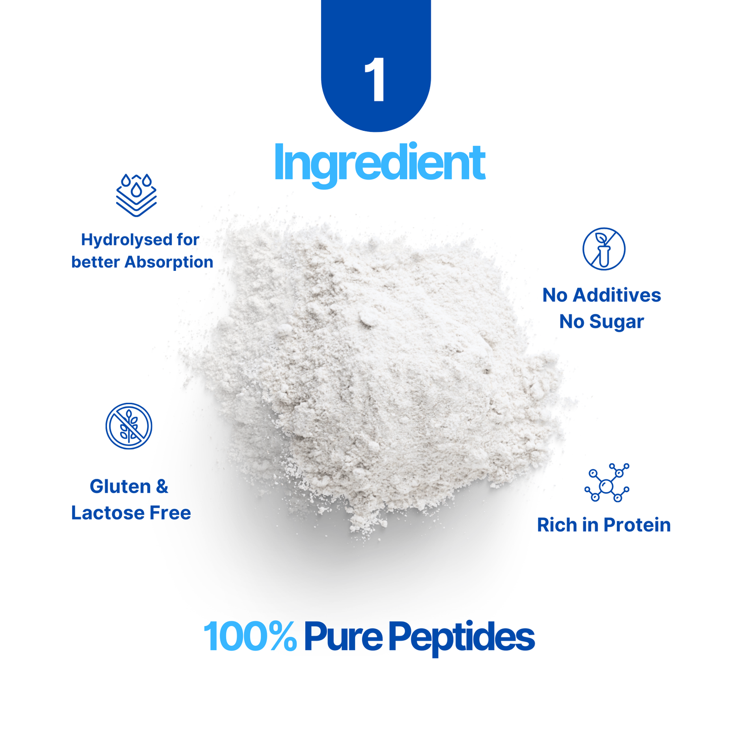 Pure Collagen Peptides 1kg | Premium Hydrolysed Peptides - Protein Rich