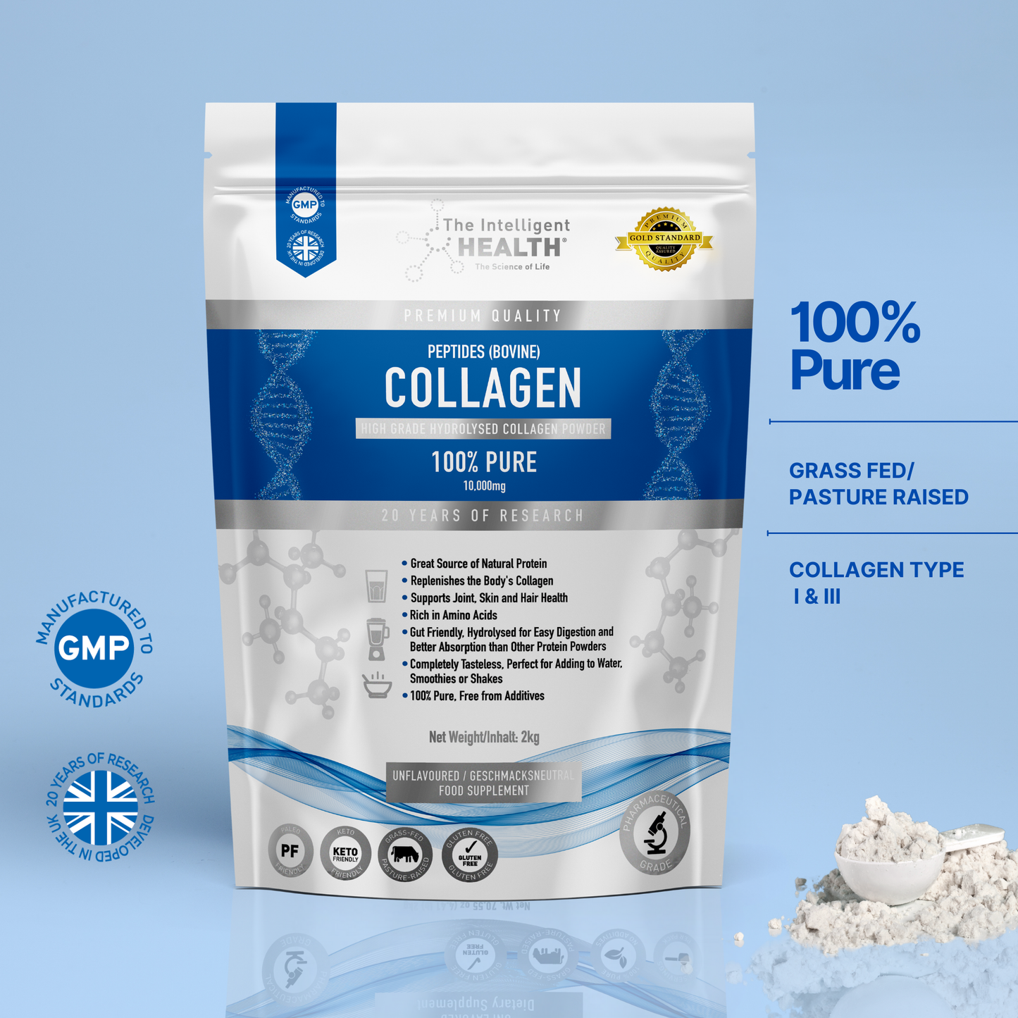 Pure Collagen Peptides 2kg | Premium Hydrolysed Peptides