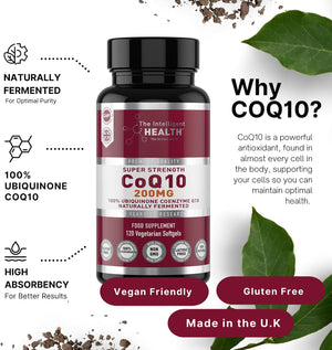 CoQ10 Supplement, Fermented Coenzyme Q10 Ubiquinone, 200mg, 90 and 120 Softgels