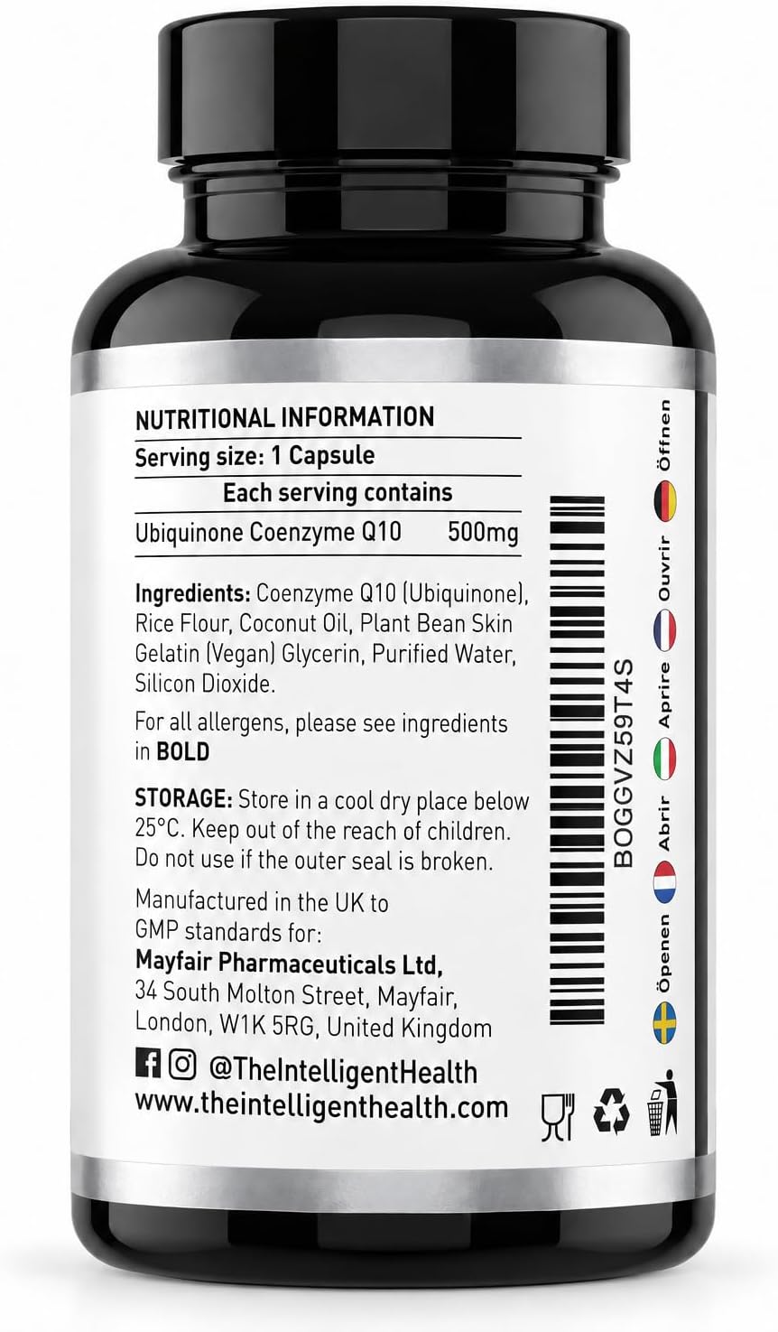 CoQ10 Supplement High Strength, Fermented Coenzyme Q10 500mg | 120 Softgels