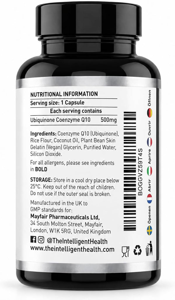 CoQ10 Supplement High Strength, Fermented Coenzyme Q10 500mg | 120 Softgels