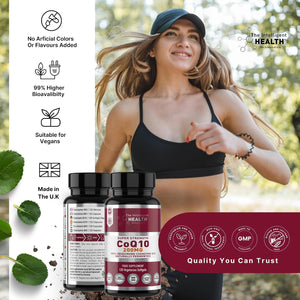 CoQ10 Supplement, Fermented Coenzyme Q10 Ubiquinone, 200mg, 90 and 120 Softgels