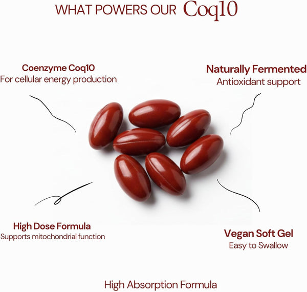 CoQ10 Supplement High Strength, Fermented Coenzyme Q10 500mg | 120 Softgels