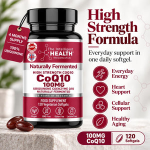 CoQ10 Supplement, Fermented Coenzyme Q10 Ubiquinone, 100mg, 90 and 120 Softgels