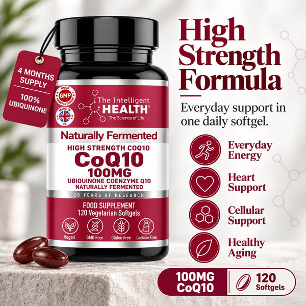 CoQ10 Supplement, Fermented Coenzyme Q10 Ubiquinone, 100mg, 90 and 120 Softgels