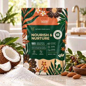 Nourish & Nurture Epsom Salt Bath Soak with Coconut, Jojoba & Almond Oils – 1.5kg