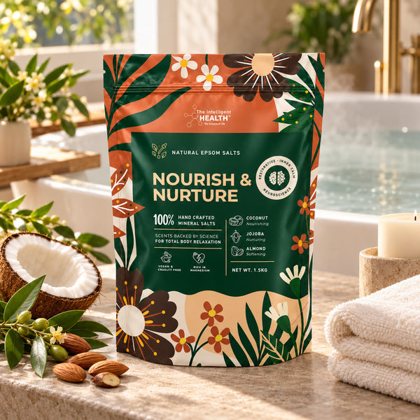 Nourish & Nurture Epsom Salt Bath Soak with Coconut, Jojoba & Almond Oils – 1.5kg
