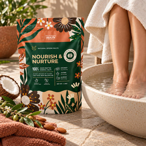 Nourish & Nurture Epsom Salt Bath Soak with Coconut, Jojoba & Almond Oils – 1.5kg