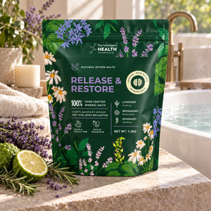 Release & Restore Epsom Salt Bath Soak with Lavender, Bergamot & Rosemary – 1.5kg
